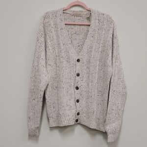 Men's Speckled Knit Cardigan Sweater